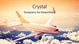  Presentation with cargo transport - Theme consisting of aviation - airplane in flight a big background and a blonde colored foreground