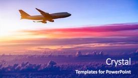  Presentation with aviation - Slides with aviation - airplane in the sky background and a navy blue colored foreground