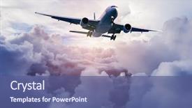  Presentation with aviation - PPT theme featuring cooked boiled crawfish on a wooden table food background and a tawny brown colored foreground.