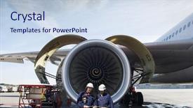  Presentation with mechanics - Amazing slide set having aviation - airplane mechanics and giant jet backdrop and a sky blue colored foreground