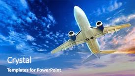  Presentation with air plane - PPT layouts having aviation - airplane transportation jet air plane background and a teal colored foreground