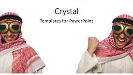  Presentation with bahasa arab - PPT layouts having aviation - arab man wearing aviator glasses background and a white colored foreground