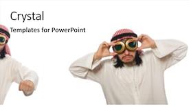  Presentation with buku bahasa arab - Amazing presentation theme having aviation - arab man wearing aviator glasses backdrop and a white colored foreground