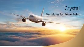  Presentation with aviation - Amazing slides having aviation - beautiful sunrise cloudy sky backdrop and a light blue colored foreground