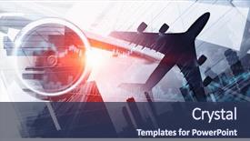  Presentation with aviation - Beautiful presentation design featuring aviation - business center background mixed media backdrop and a ocean colored foreground