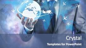  Presentation with air - Colorful PPT layouts enhanced with aviation - businessman in air travel concept backdrop and a ocean colored foreground