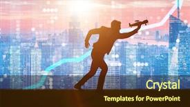  Presentation with start up business - Beautiful slide deck featuring aviation - businessman in start-up business concept backdrop and a wine colored foreground