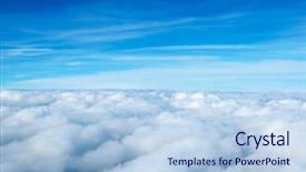  Presentation with airplane - Presentation theme having aviation - clouds view from the window background and a light blue colored foreground
