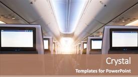  Presentation with aircraft cabin - Audience pleasing PPT layouts consisting of aviation - comfortable seats in cabin backdrop and a coral colored foreground