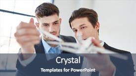  Presentation with planning - Beautiful presentation theme featuring aviation - designers holding innovative airplane model backdrop and a ocean colored foreground