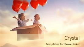  Presentation with dreams - Presentation theme with aviation - dreams of travel two children background and a cream colored foreground