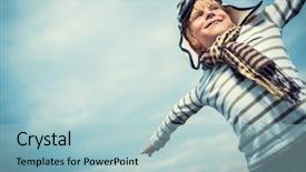  Presentation with happiness - Beautiful slide deck featuring aviation - happiness backdrop and a light blue colored foreground