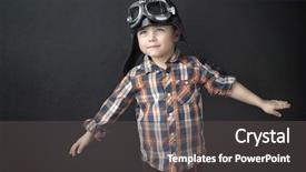  Presentation with pilot - Audience pleasing slide deck consisting of aviation - happy little pilot backdrop and a dark gray colored foreground
