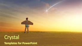  Presentation with astronaut - Theme having aviation - little girl plays astronaut child background and a tawny brown colored foreground