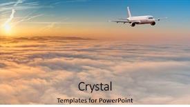  Presentation with commercial - Cool new presentation with aviation - panorama view of commercial airplane backdrop and a coral colored foreground