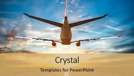  Presentation with fly - Beautiful PPT layouts featuring aviation - passenger plane fly up backdrop and a yellow colored foreground