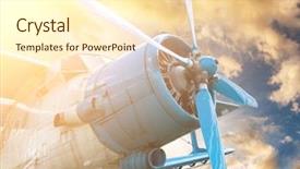  Presentation with propeller - PPT theme featuring aviation - plane with propeller on beautiful background and a cream colored foreground