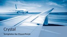  Presentation with taxi - Amazing presentation theme having aviation - planes taxi at the airport backdrop and a light blue colored foreground