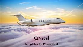  Presentation with image resolution - Slide deck featuring aviation - private jet plane flying above background and a soft green colored foreground