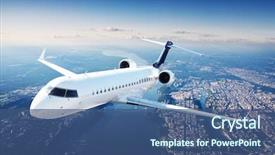  Presentation with plane - PPT theme consisting of aviation - private jet plane background and a ocean colored foreground