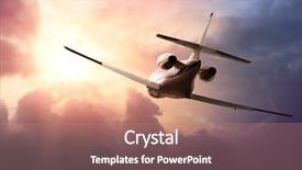  Presentation with private jet - PPT theme consisting of aviation - private jet plane background and a coral colored foreground