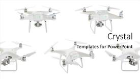  Presentation with drones - Colorful slides enhanced with aviation - quadcopter drones set 1 backdrop and a white colored foreground