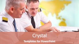  Presentation with airline - Slides having aviation - two airline pilots preparing background and a coral colored foreground