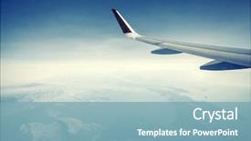  Presentation with airplane - Audience pleasing presentation design consisting of aviation - view from airplane window backdrop and a light blue colored foreground