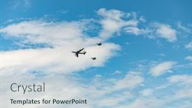  Presentation with military transport - Slides having aviation-aircraft-and-transport-concept background and a light blue colored foreground