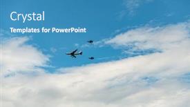  Presentation with military transport - PPT theme having aviation-aircraft-and-transport-concept background and a teal colored foreground