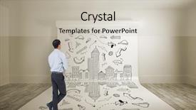  Presentation with asian - Audience pleasing PPT theme consisting of aviation career - asian businessman against large white backdrop and a light gray colored foreground