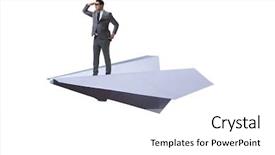  Presentation with aviation - Audience pleasing slides consisting of aviation career - businessman flying on paper plane backdrop and a white colored foreground