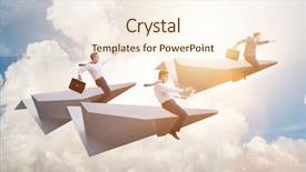  Presentation with plane - Amazing slide deck having aviation career - businessman flying on paper plane backdrop and a cream colored foreground