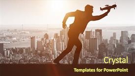  Presentation with start up business - Cool new theme with aviation career - businessman in start-up business concept backdrop and a  colored foreground