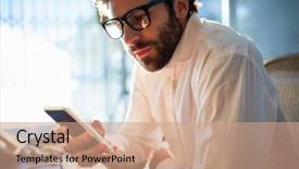  Presentation with aviation - Slide deck enhanced with aviation career - businessman working and looking his background and a  colored foreground