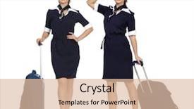  Presentation with career growth - Slide set consisting of aviation career - collage two women portrait background and a lemonade colored foreground