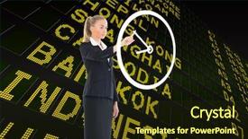  Presentation with aviation - Slides with aviation career - composite image of businesswoman pointing background and a wine colored foreground