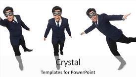  Presentation with wearing swimming goggles and cap - Slide set enhanced with aviation career - funny man wearing goggles isolated background and a white colored foreground