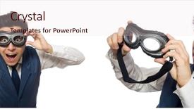  Presentation with career - Theme enhanced with aviation career - funny man wearing goggles isolated background and a lemonade colored foreground