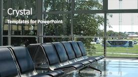  Presentation with keep calm airport - Amazing slide set having empty seats at the airport backdrop and a dark gray colored foreground