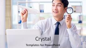  Presentation with paper boat children play - Cool new theme with aviation free - businessman with magnifying glass backdrop and a light gray colored foreground