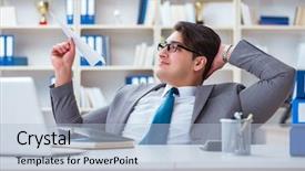  Presentation with airplane - Slides consisting of aviation free - businessman with paper airplane background and a  colored foreground