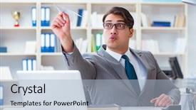  Presentation with airplane - Colorful theme enhanced with aviation free - businessman with paper airplane backdrop and a light blue colored foreground