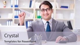  Presentation with airbus a380 airplane noise - Slides having aviation free - businessman with paper airplane background and a light blue colored foreground