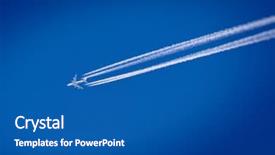  Presentation with aviation - Cool new presentation with aviation free - flying airplane on the blue backdrop and a ocean colored foreground