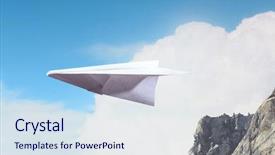  Presentation with plane - Slide deck consisting of aviation free - origami plane flying in sky background and a sky blue colored foreground