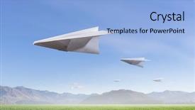  Presentation with aviation - Colorful slide set enhanced with aviation free - origami plane flying in sky backdrop and a light blue colored foreground