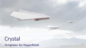  Presentation with night sky plane - Presentation theme having aviation free - origami plane flying in sky background and a sky blue colored foreground