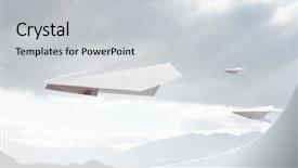  Presentation with night sky plane - Colorful slides enhanced with aviation free - origami plane flying in sky backdrop and a light gray colored foreground