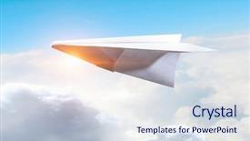  Presentation with plane - Audience pleasing slide deck consisting of aviation free - origami plane flying in sky backdrop and a sky blue colored foreground